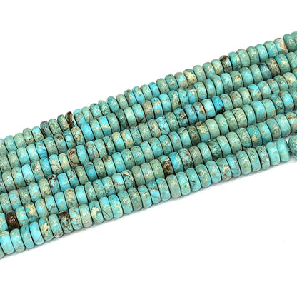 CJP607 Blue Sea Sediment Jasper Beads Smooth Rondelle 2.5x6mm 15" Strand