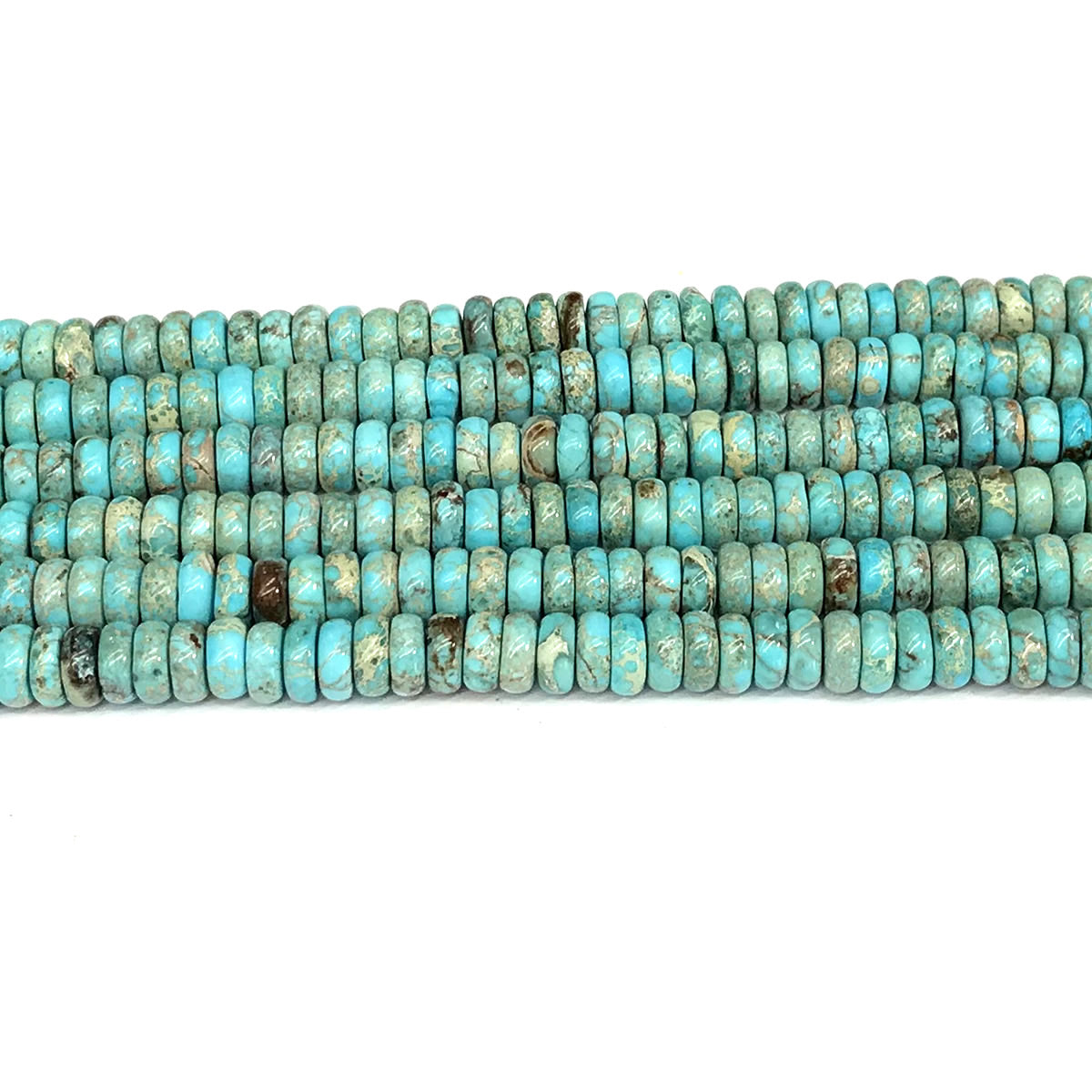 CJP607 Blue Sea Sediment Jasper Beads Smooth Rondelle 2.5x6mm 15" Strand