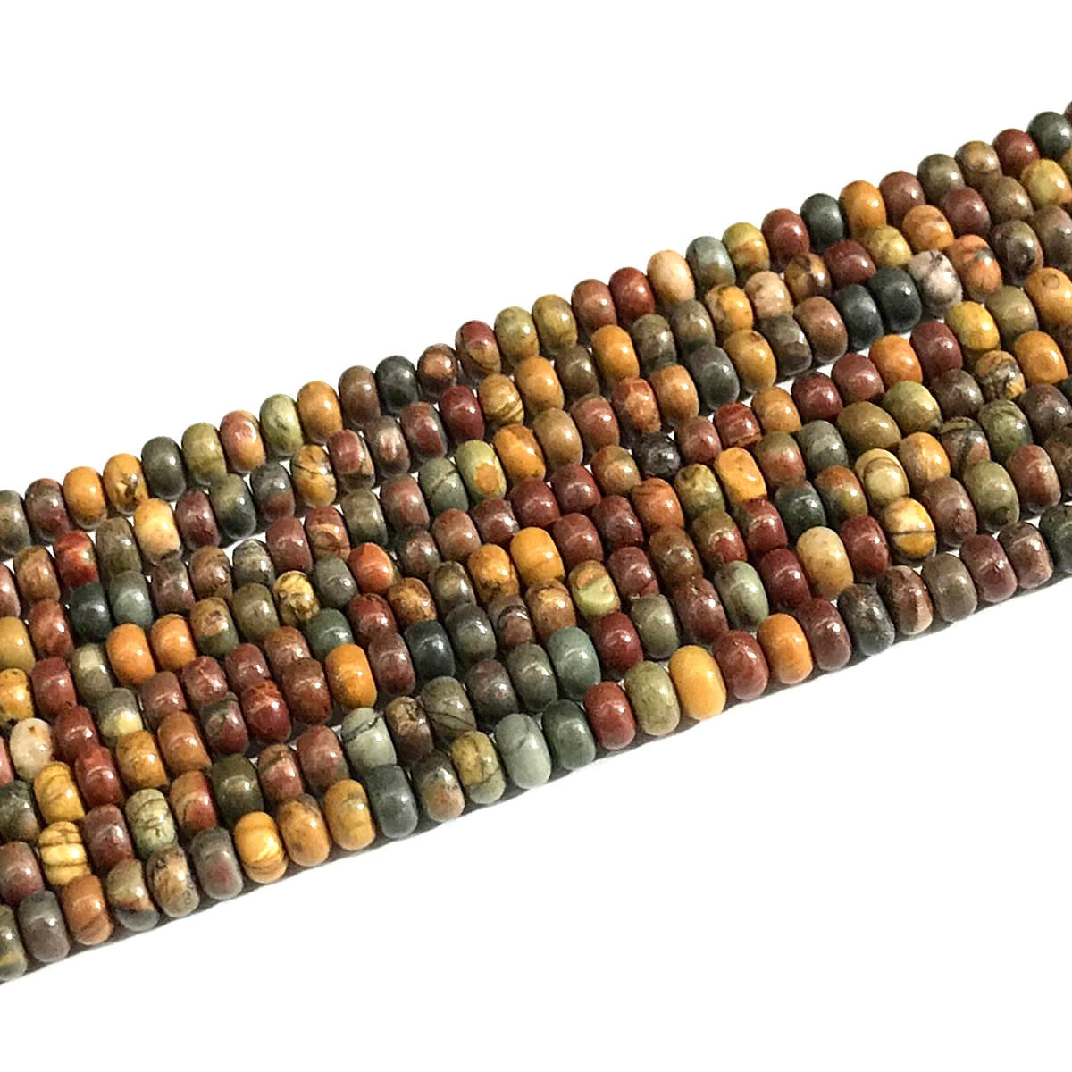 CJP615 Picasso Jasper Beads Smooth Rondelle 2.5x4mm 15" Strand