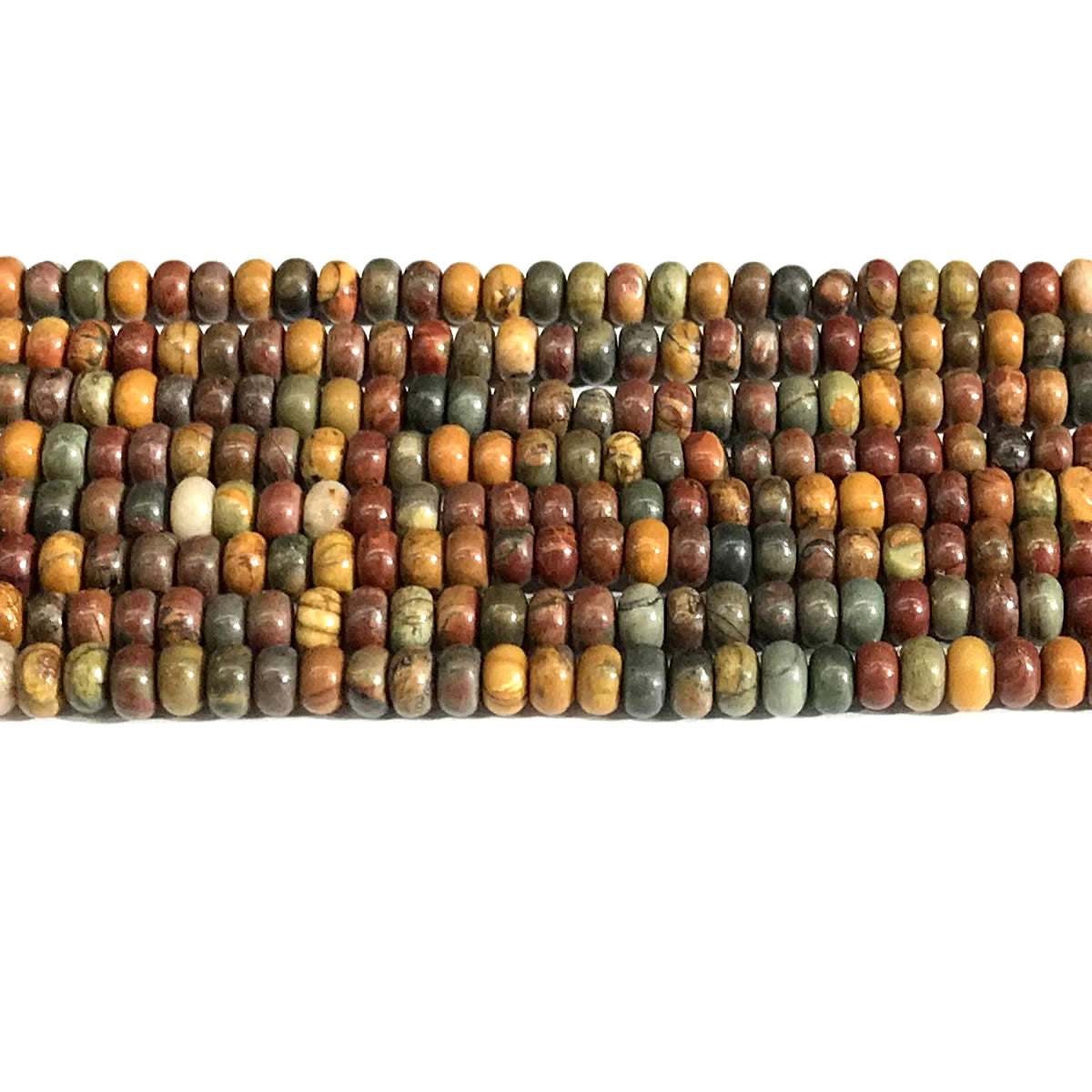 CJP615 Picasso Jasper Beads Smooth Rondelle 2.5x4mm 15" Strand