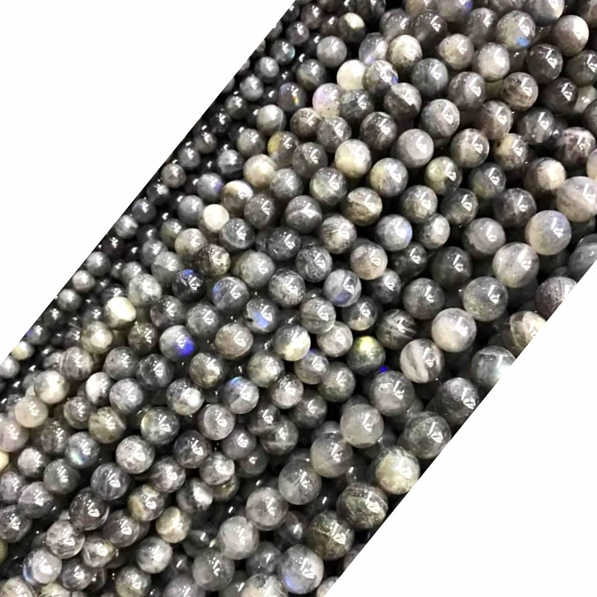 CLB106 Labradorite Gemstone Beads Smooth Round 8mm 15" Strand