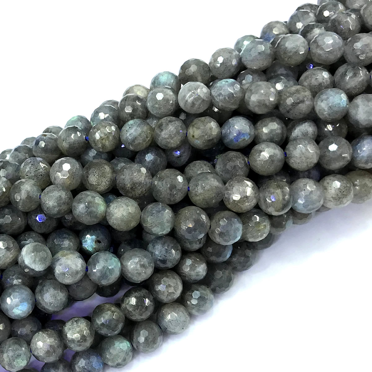 CLB136 Labradorite Gemstone Beads Faceted Round 8mm 15" Strand