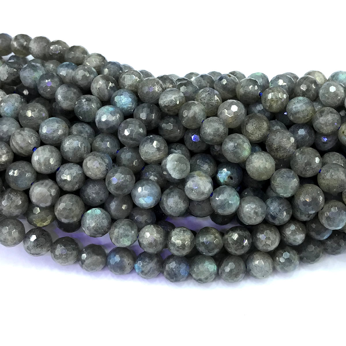 CLB136 Labradorite Gemstone Beads Faceted Round 8mm 15" Strand