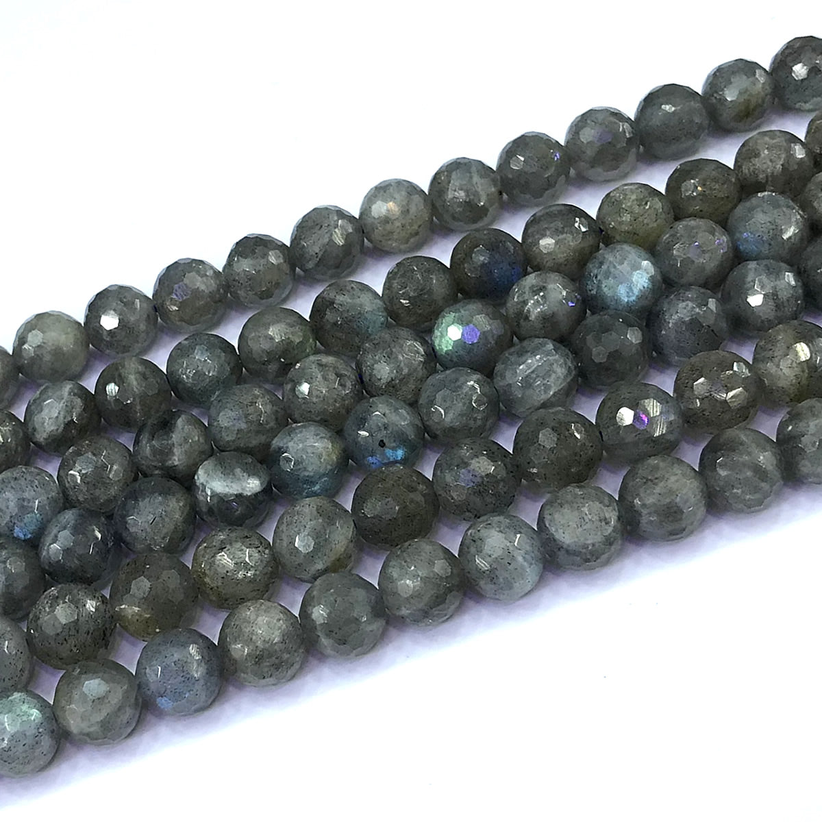 CLB136 Labradorite Gemstone Beads Faceted Round 8mm 15" Strand