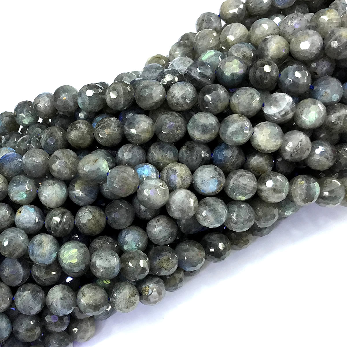 CLB137 Labradorite Gemstone Beads Faceted Round 10mm 15" Strand