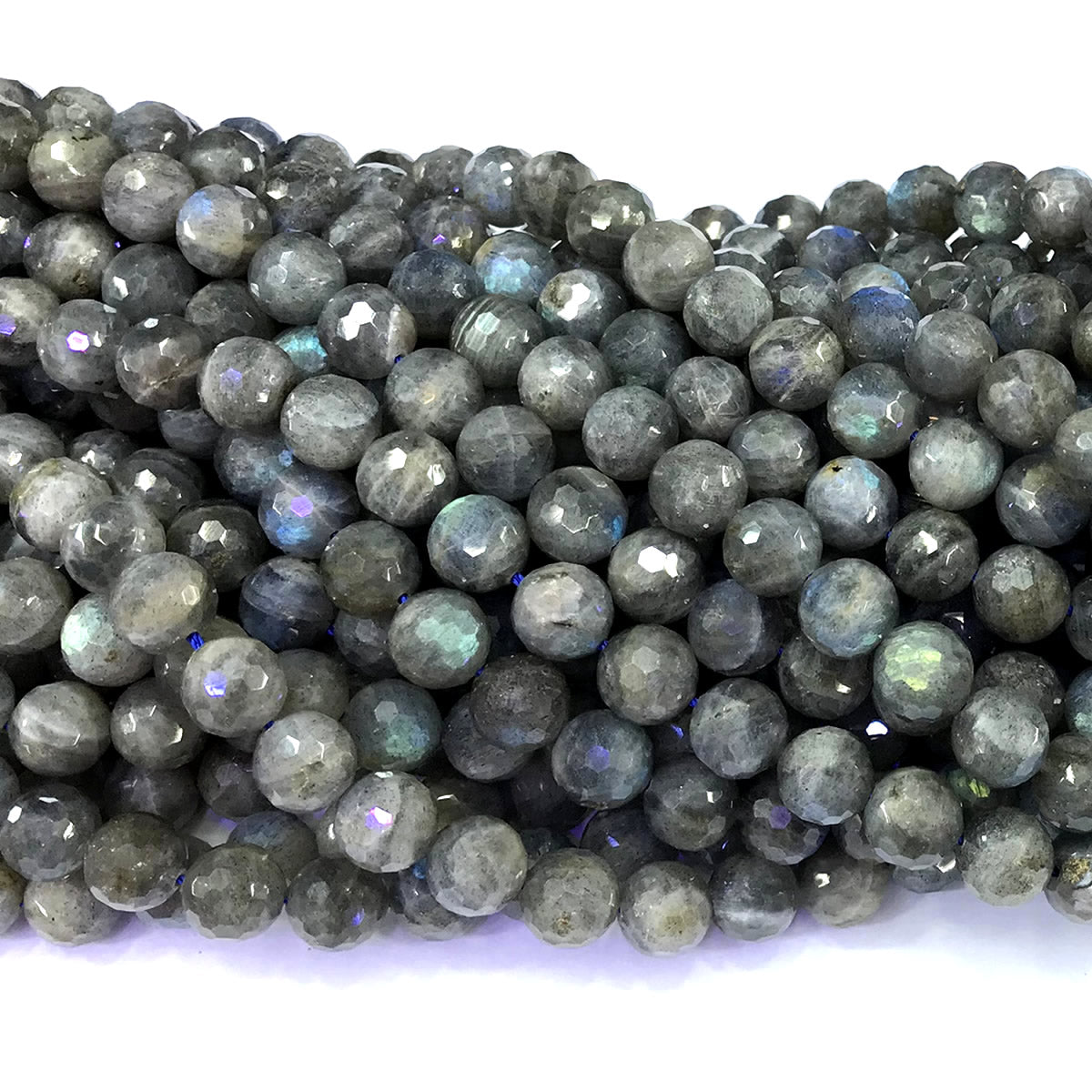 CLB137 Labradorite Gemstone Beads Faceted Round 10mm 15" Strand