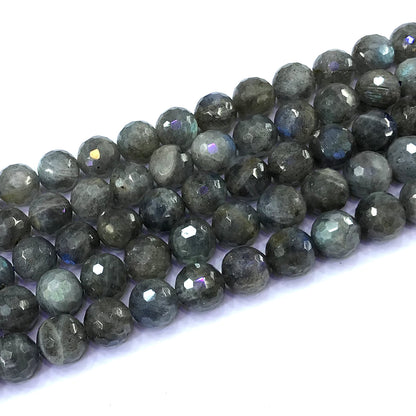 CLB137 Labradorite Gemstone Beads Faceted Round 10mm 15" Strand