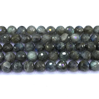 CLB137 Labradorite Gemstone Beads Faceted Round 10mm 15" Strand