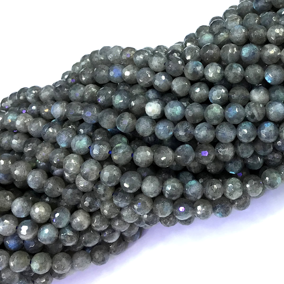 CLB140 Labradorite Gemstone Beads Faceted Round 6mm 15" Strand