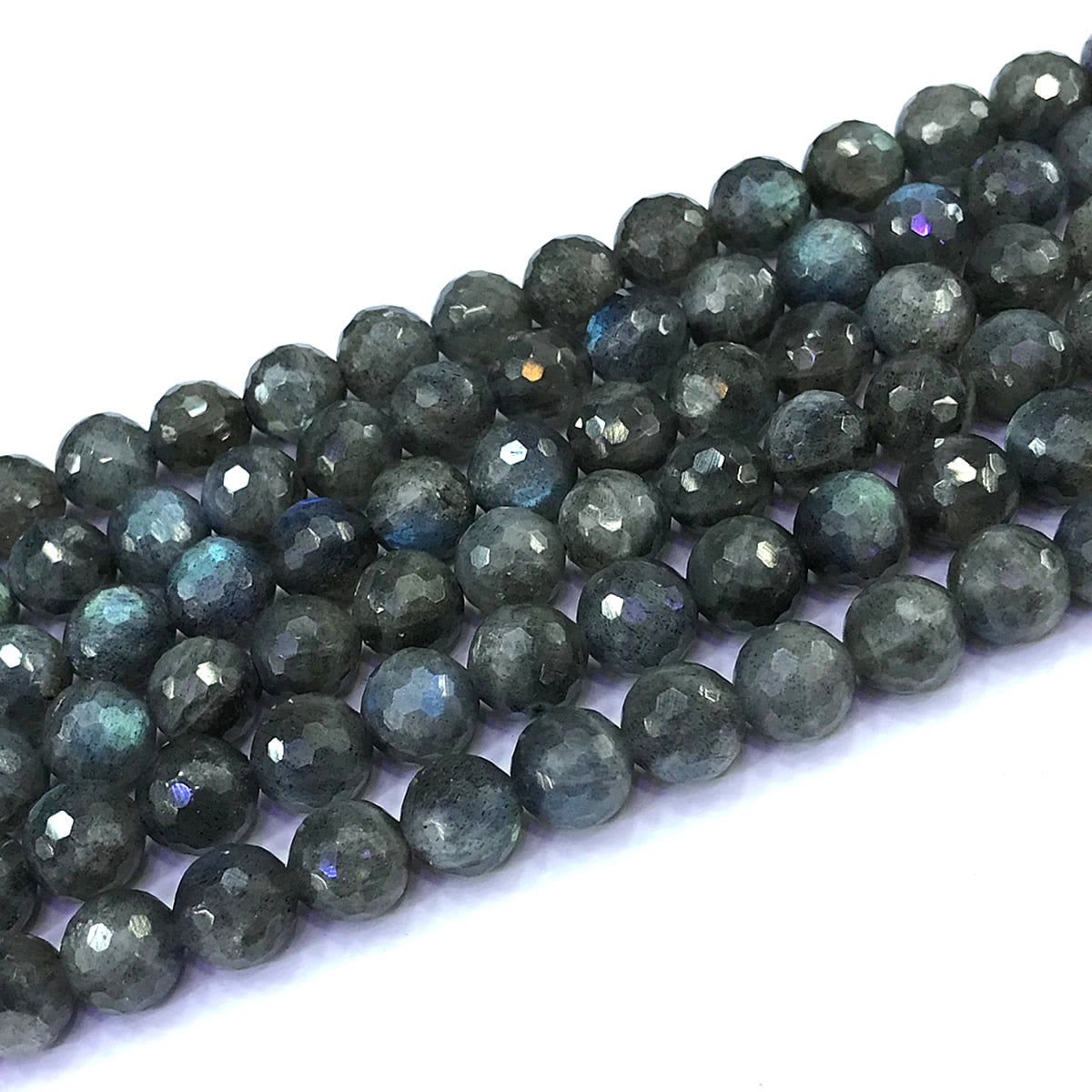 CLB141 Labradorite Gemstone Beads Faceted Round 8mm 15" Strand