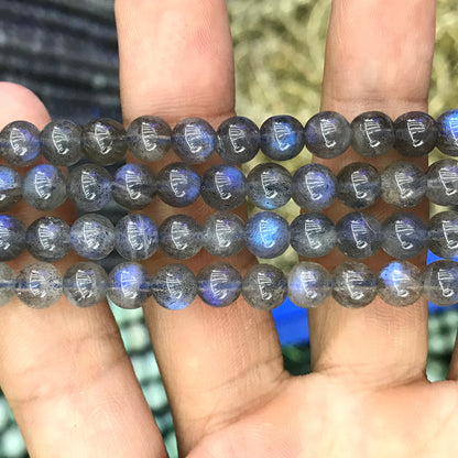 CLB143 Labradorite Gemstone Beads Smooth Round 6mm 15" Strand