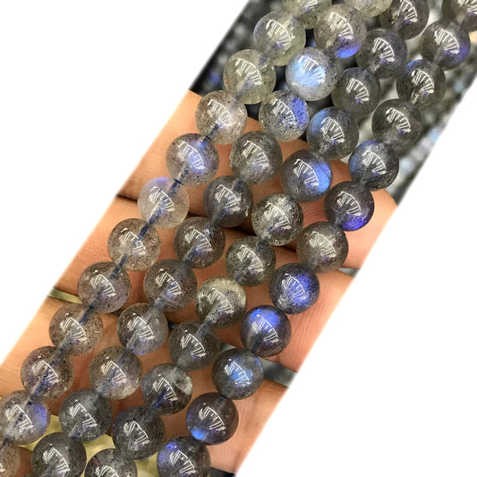 CLB144 Labradorite Gemstone Beads Smooth Round 8mm 15" Strand