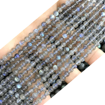 CLB90 Labradorite Gemstone Beads Smooth Round 4mm 15.5" Strand