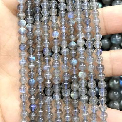 CLB90 Labradorite Gemstone Beads Smooth Round 4mm 15.5" Strand