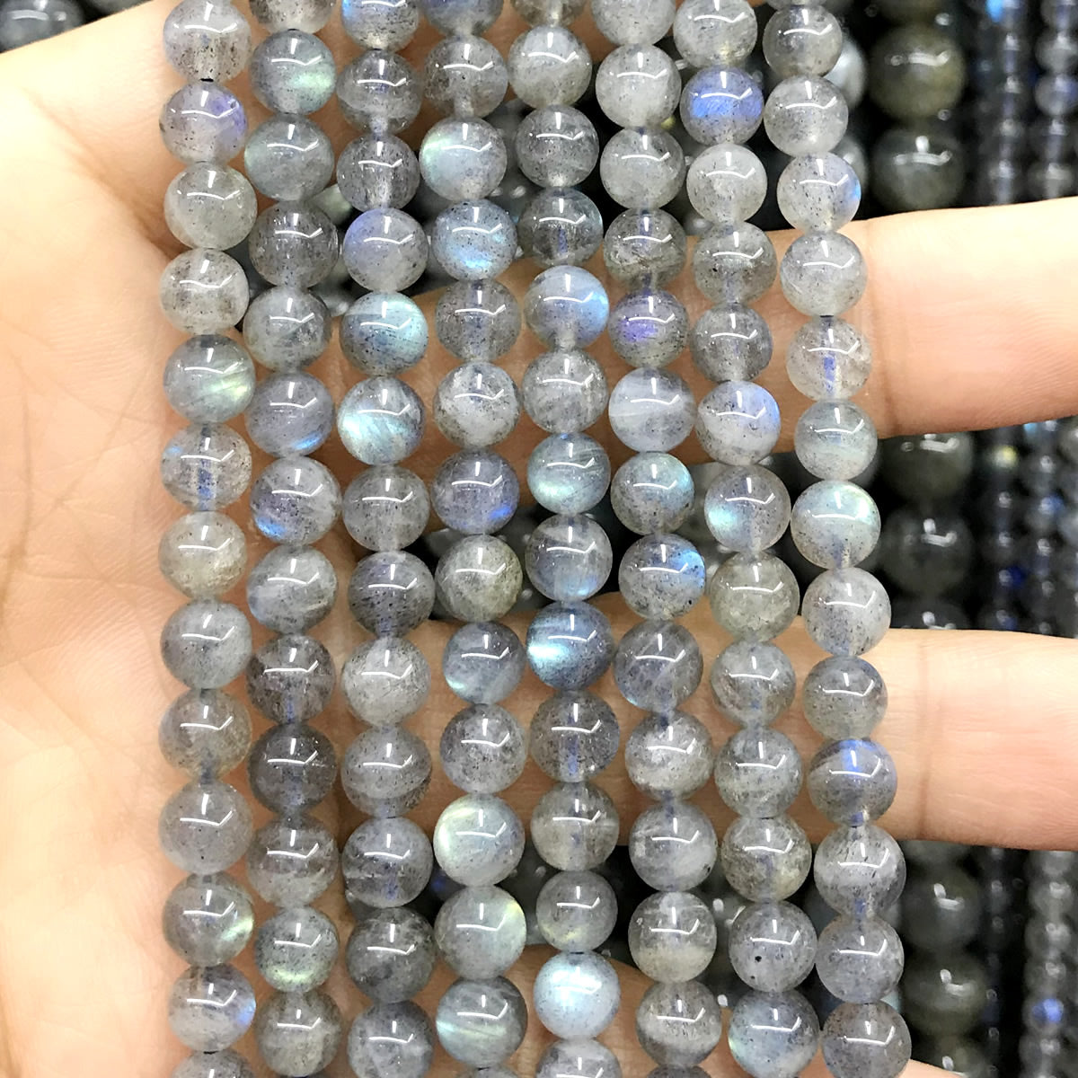 CLB91 Labradorite Gemstone Beads Smooth Round 6mm 15.5" Strand