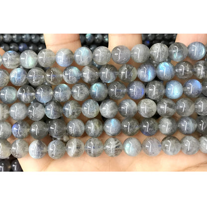 CLB92 Labradorite Gemstone Beads Smooth Round 8mm 15.5" Strand