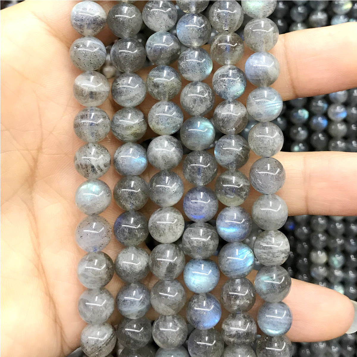 CLB92 Labradorite Gemstone Beads Smooth Round 8mm 15.5" Strand