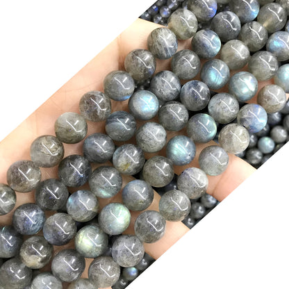 CLB93 Labradorite Gemstone Beads Smooth Round 10mm 15.5" Strand