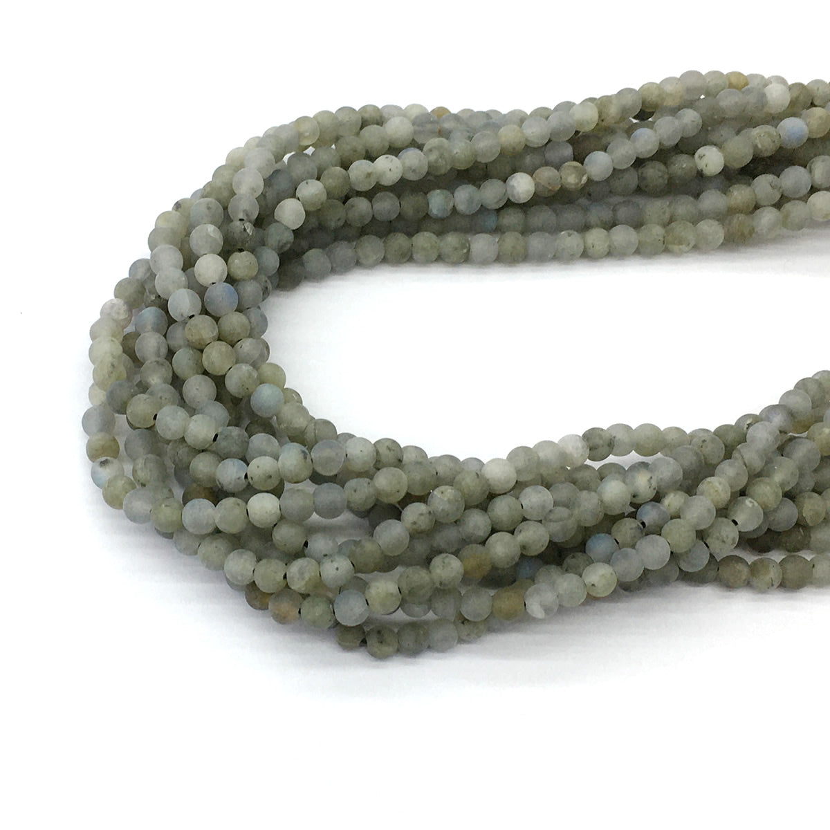 CLB98 Labradorite Gemstone Beads Matte Round 4mm 15.5" Strand