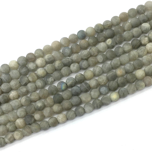 CLB99 Labradorite Gemstone Beads Matte Round 6mm 15.5" Strand