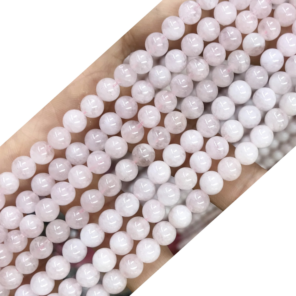 CMG16 Pink Morganite Gemstone Beads Smooth Round 6mm 15.5" Strand