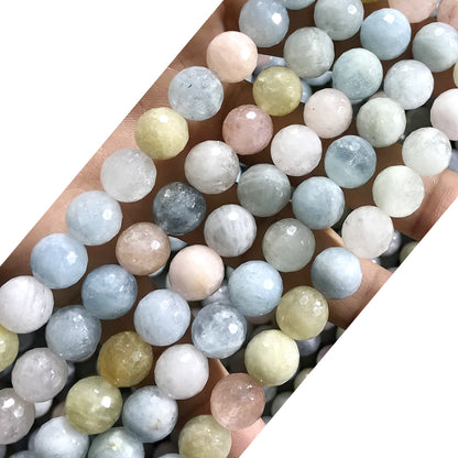 CGM26 Morganite Gemstone Beads Faceted Round 8mm 15.5" Strand