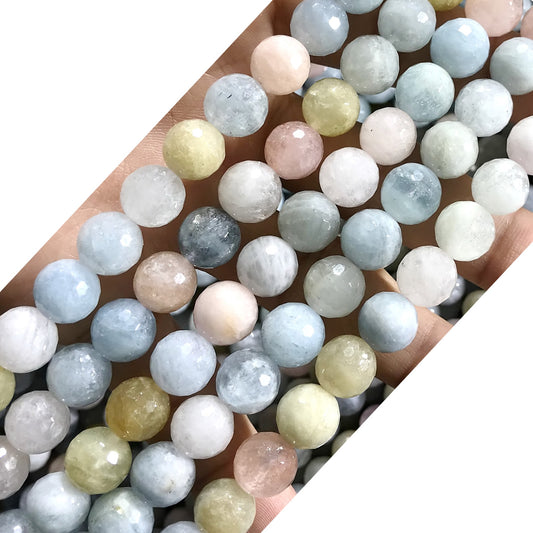 CGM27 Morganite Gemstone Beads Faceted Round 10mm 15.5" Strand