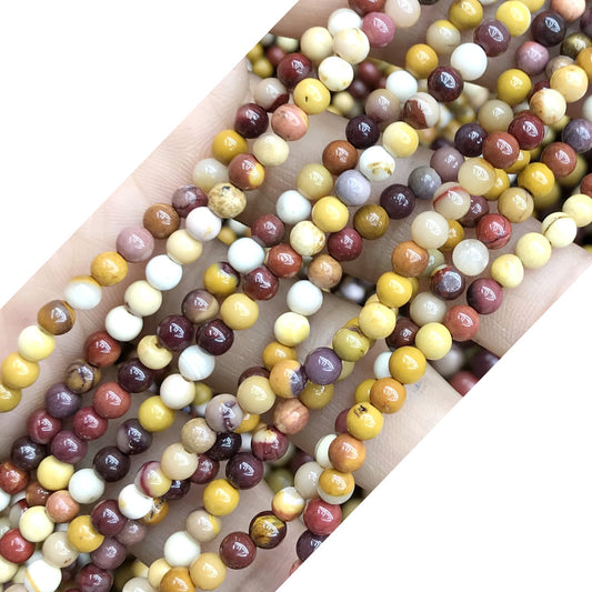 CMK18 Mookaite Gemstone Beads Smooth Round 4mm 15" Strand