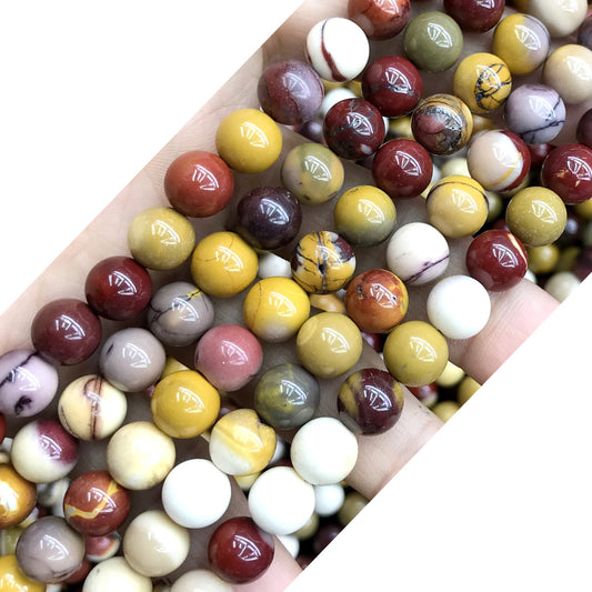 CMK20 Mookaite Gemstone Beads Smooth Round 8mm 15" Strand