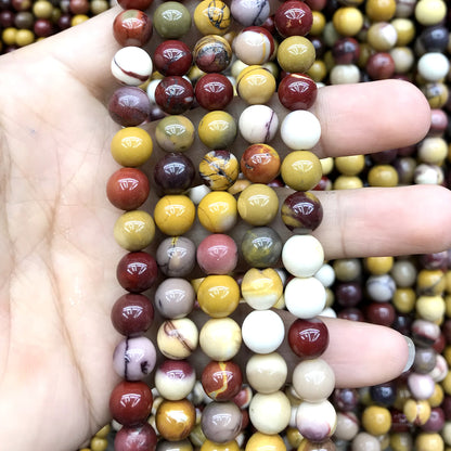 CMK20 Mookaite Gemstone Beads Smooth Round 8mm 15" Strand