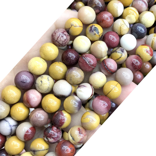 CMK21 Mookaite Gemstone Beads Smooth Round 10mm 15" Strand