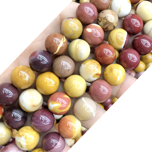 CMK22 Mookaite Gemstone Beads Smooth Round 12mm 15" Strand