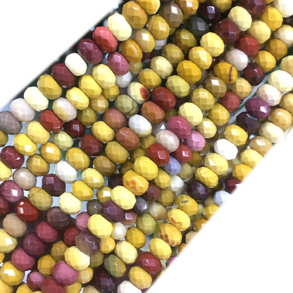 CMK27 Mookaite Gemstone Beads Faceted Rondelle 5x8mm 15" Strand