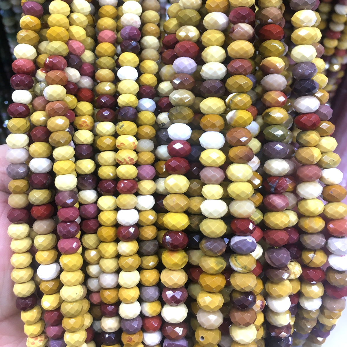 CMK28 Mookaite Gemstone Beads Faceted Rondelle 6x10mm 15" Strand