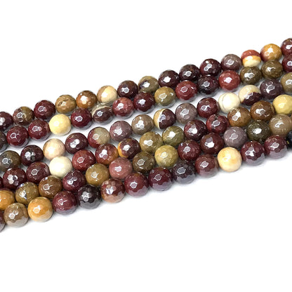 CMK31 Mookaite Beads Electroplated Faceted Round 8mm 15" Strand