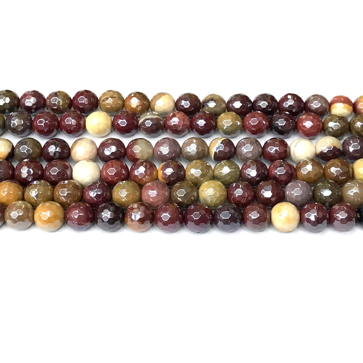 CMK31 Mookaite Beads Electroplated Faceted Round 8mm 15" Strand