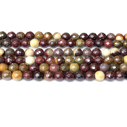 CMK31 Mookaite Beads Electroplated Faceted Round 8mm 15" Strand