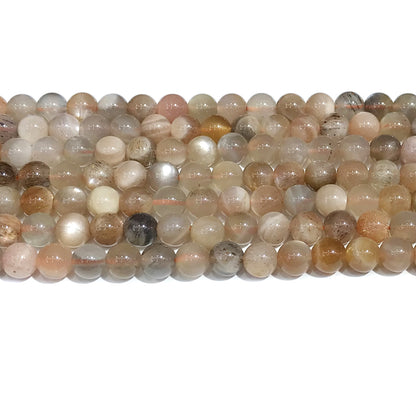 CMS103 Moonstone Gemstone Beads Smooth Round 6mm 15" Strand