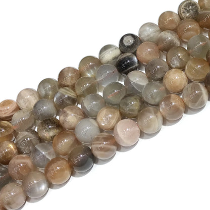 CMS105 Moonstone Gemstone Beads Smooth Round 10mm 15" Strand