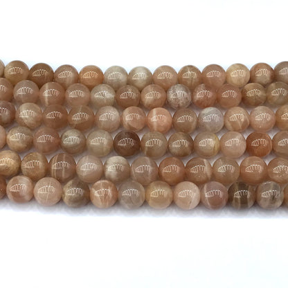 CMS141 Moonstone Gemstone Beads Smooth Round 8mm 15" Strand