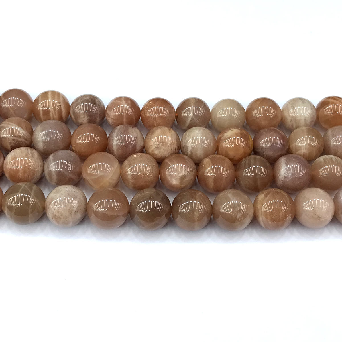 CMS143 Moonstone Gemstone Beads Smooth Round 12mm 15" Strand