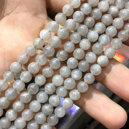 CMS150 Grey Moonstone Beads Smooth Round 6mm 15" Strand