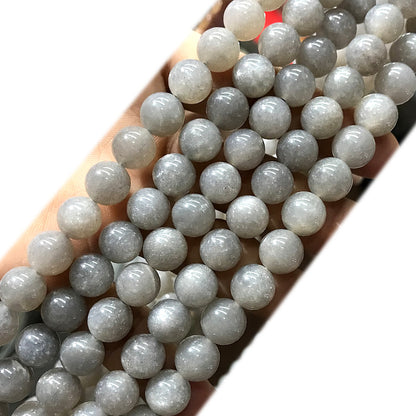 CMS152 Grey Moonstone Beads Smooth Round 10mm 15" Strand