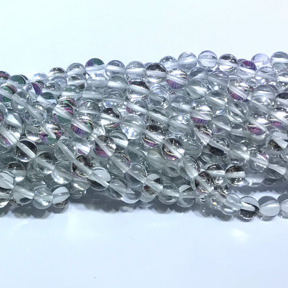 CMS200 Synthetic Moonstone Beads Smooth Round 6mm 15" Strand