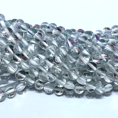 CMS202 Synthetic Moonstone Beads Smooth Round 10mm 15" Strand