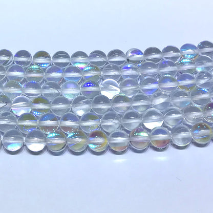 CMS212 Synthetic Moonstone Beads Smooth Round 10mm 15" Strand