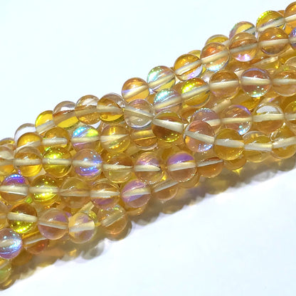 CMS223 Synthetic Moonstone Beads Smooth Round 12mm 15" Strand