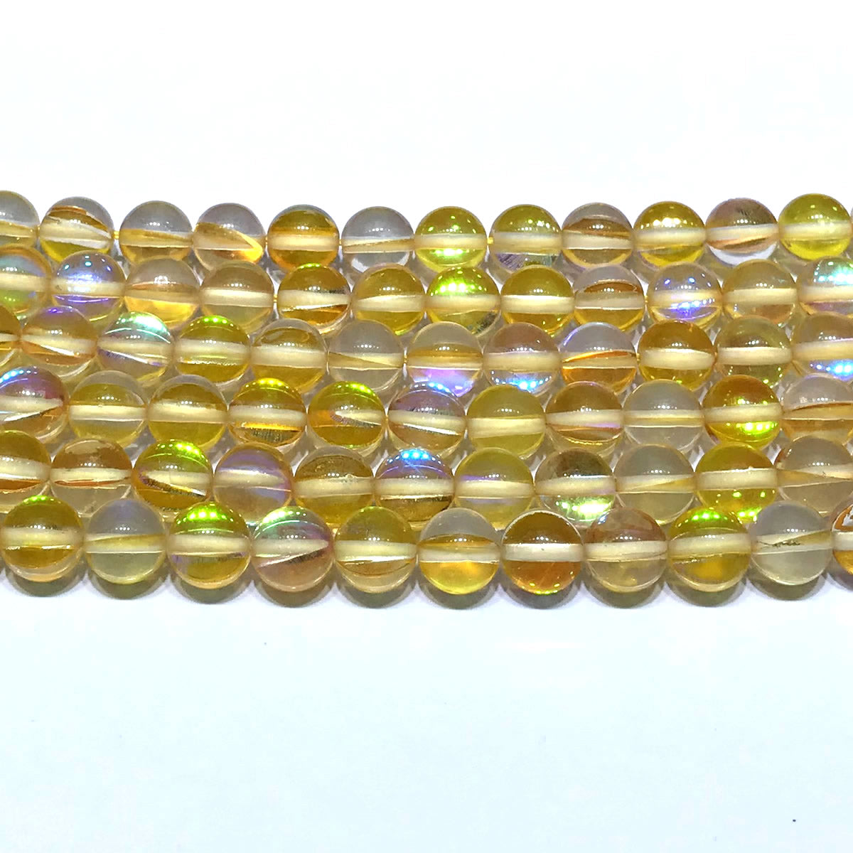 CMS223 Synthetic Moonstone Beads Smooth Round 12mm 15" Strand