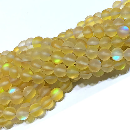 CMS228 Synthetic Moonstone Beads Matte Round 12mm 15" Strand