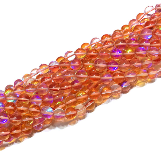 CMS230 Synthetic Moonstone Beads Smooth Round 6mm 15" Strand